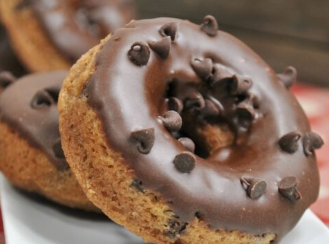 Chocolate Glazed Donut with Chocolate Chips