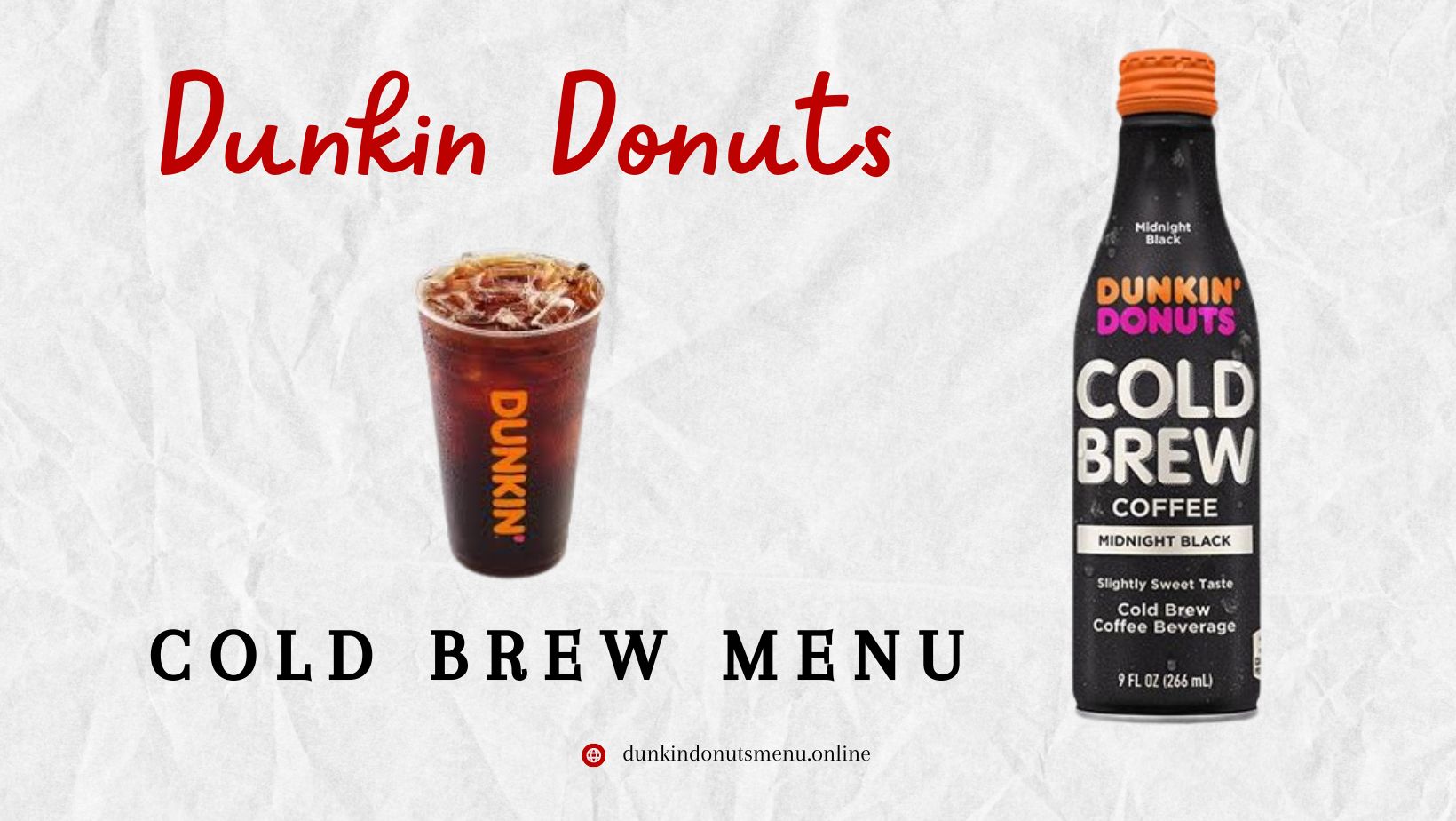 Dunkin Donuts Cold Brew Menu With Price